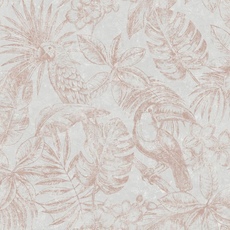 Обои Sankuru Metallic Tropical серые/розовое золото Muriva 164502