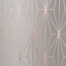 Обои Kayla Metallic Geometric Grey / Rose Gold Muriva 703013