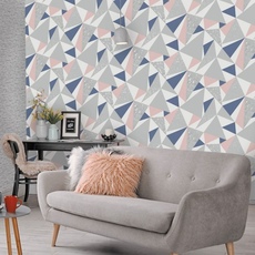 Обои Elements Glacier Navy / Coral Holden 90461